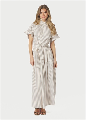 Nellie wide stripe kjole Ivory Neo Noir 